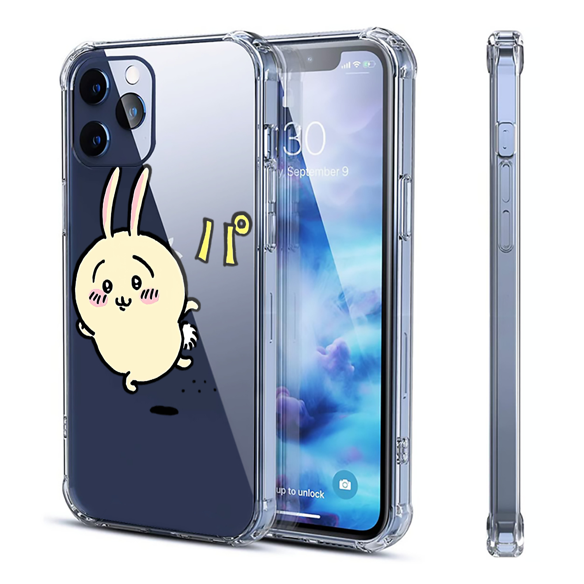 （画像用） ちいかわ うさぎ Chii-kawa usagi 【iPhone 12シリーズ対応】透明スマホケース（クリアソフトケース）